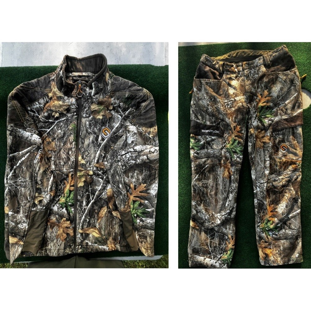 ScentLok Realtree Edge Camo Hunting Suit Jacket XL Pants L Set 83515 83525